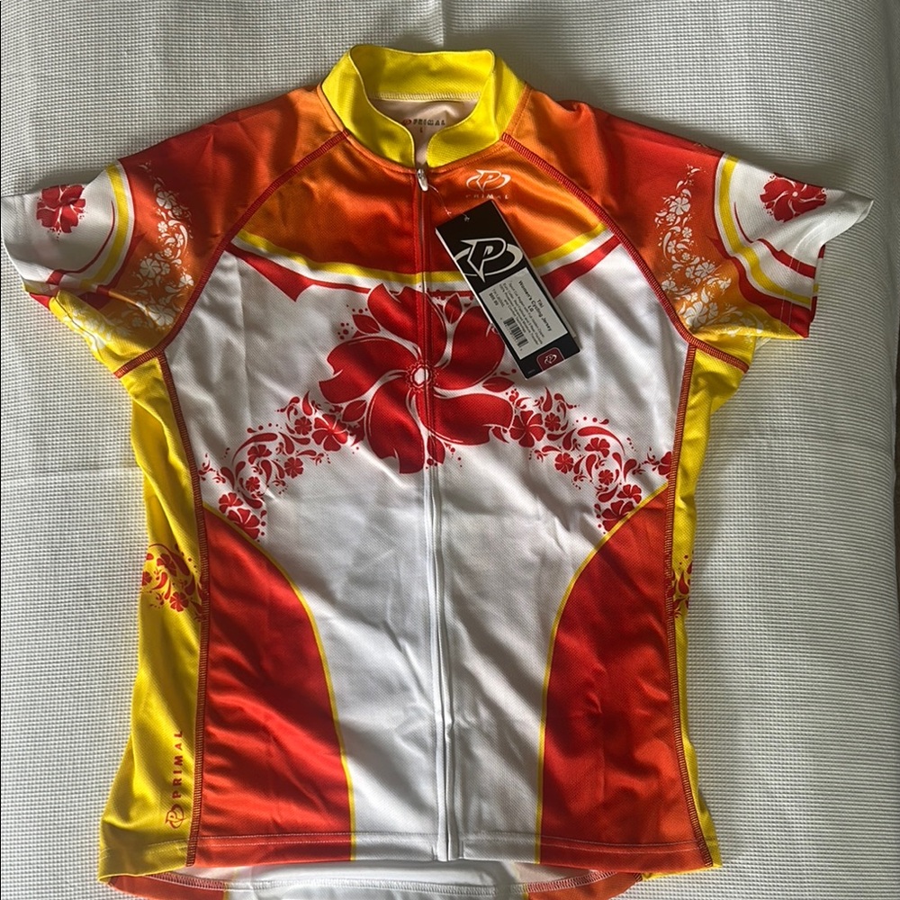Pearl Izumi Women's Floral Cycling Jersey - Red and Yellow